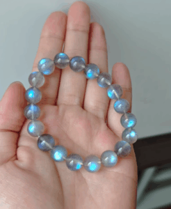 Click to view full screen Natural Grey Moonstone Crystal Bracelet photo review