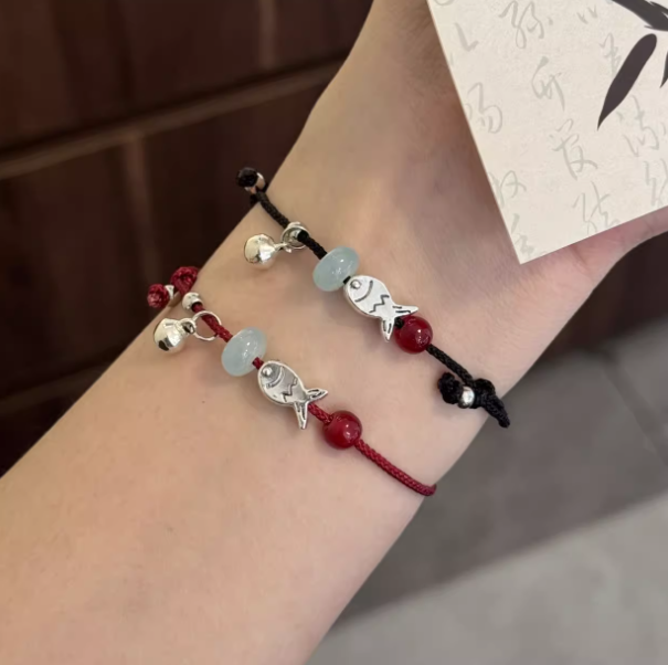 image (32) Fish Leaping Over Dragon Gate String Bracelet (Symbolizing Success & Advancement) – Image 1